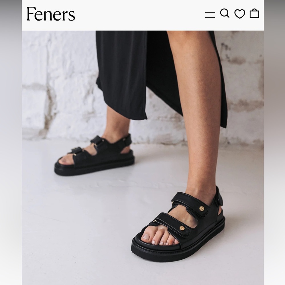Feners Je M'en Fous (Dad Sandals) - Black Sz 39